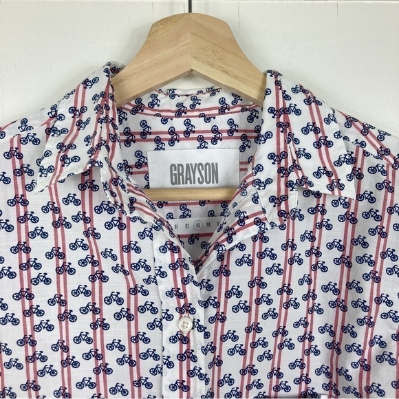 Grayson The Hero Button Down Bicycle Print Shirt - Picture 4 of 7